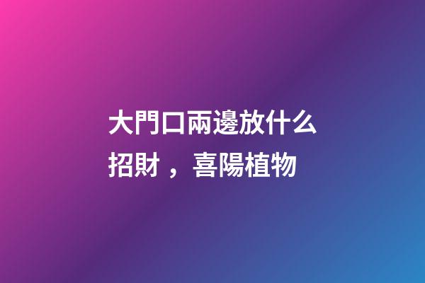 大門口兩邊放什么招財，喜陽植物